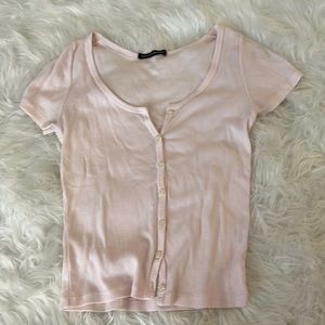 Brandy Melville light pink zelly top